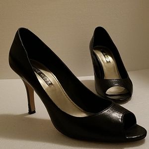Nine West Black Peeptoe Heels size 7.5